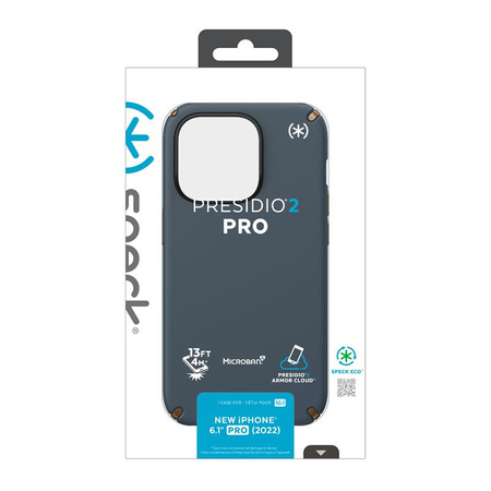 Speck Presidio2 Pro - Antibakterielles Gehäuse für iPhone 14 Pro (Anthrazit / Cool Bronze / Schiefer)