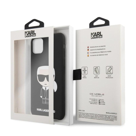 Karl Lagerfeld Fullbody Silicone Iconic - Etui iPhone 11 Pro Max (Black)