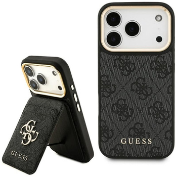 Guess Bundle Pack MagSafe 4G - Hüllen- + MagSafe-Geldbörsen-Set für iPhone 17 Pro (Schwarz)
