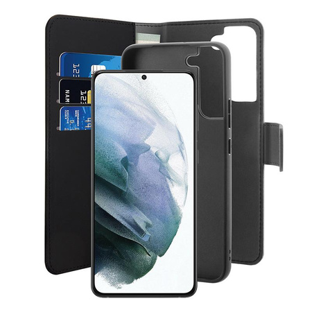 PURO Peněženka odnímatelná - pouzdro 2 v 1 Samsung Galaxy S22 (černé)