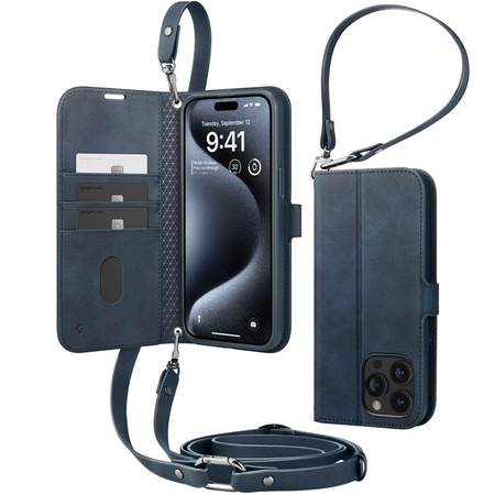 Spigen Wallet S Pro - Case for iPhone 15 Pro (Navy)