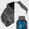 Spigen Rugged Armor Pro - Bracelet avec étui pour Apple Watch 4/5/6/7/8/9/SE 44/45 mm (Gris foncé)
