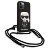 Karl Lagerfeld Fullbody szilikon ikonikus zsinór - iPhone 12 Pro Max tok (fekete)