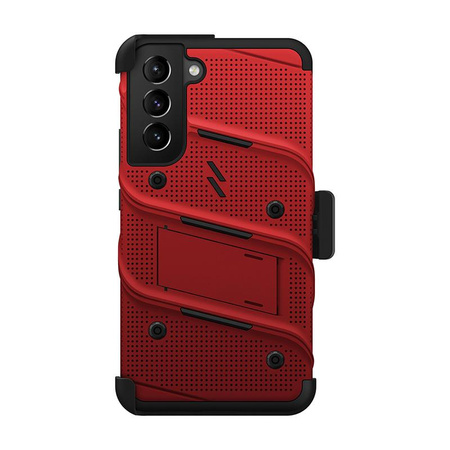 ZIZO BOLT Series - Étui blindé pour Samsung Galaxy S22+ avec écran en verre 9H + étui avec support (rouge)