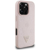 Guess Grained Hot Stamp Peony Triangle Logo MagSafe - Hülle für iPhone 16 Pro Max (rosa)