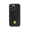 Étui Ferrari Carbon Metal Logo MagSafe - iPhone 15 Pro Max (noir)