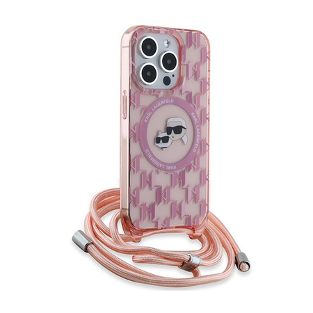 Karl Lagerfeld IML Crossbody Monogram Karl & Choupette Head MagSafe - iPhone 15 Pro Case (rose)