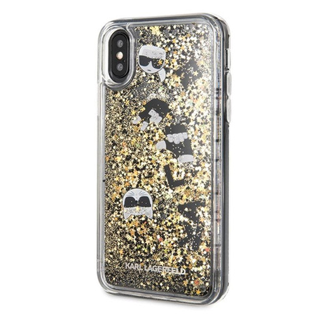 Karl Lagerfeld Signature Glitter Case - iPhone Xs / X Case (Floating Charms)