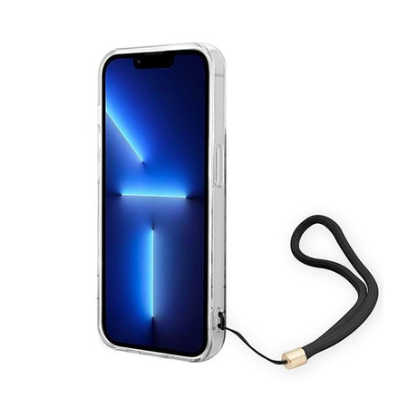 Guess 4G Print Cord - pouzdro pro iPhone 14 Pro (černé)