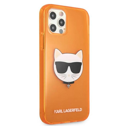 Karl Lagerfeld Choupette Head - pouzdro pro iPhone 12 Pro Max (fluo oranžová)