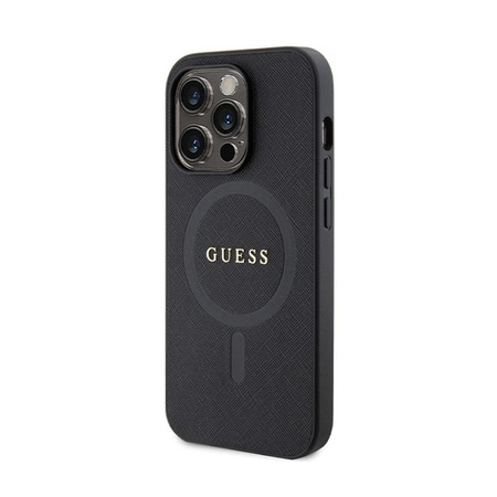 Guess Saffiano MagSafe - Tasche für iPhone 14 Pro (schwarz)