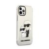 Karl Lagerfeld IML Glitter NFT Karl & Choupette - pouzdro pro iPhone 12 / iPhone 12 Pro (průhledné)