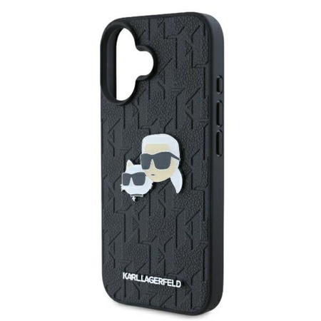 Karl Lagerfeld Monogram Karl & Choupette Head Pin - Case for iPhone 16 (black)