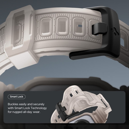 Obudowa z Paskiem do Apple Watch 10, 11 46 mm Spigen Armor Etui Opaska Beż