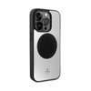 Mercedes Leather & Alu MagSafe - Case for iPhone 15 Pro (Silver)