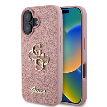 Coque Guess Fixed Glitter Big 4G - iPhone 16 Plus Case (rose)