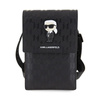 Karl Lagerfeld Saffiano Monogram Iconic - Crossbody taška na telefon (černá)