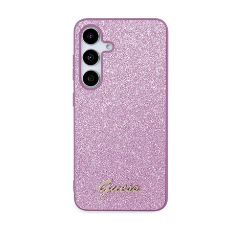 Guess Glitter Flakes Metal Logo Case - Étui pour Samsung Galaxy S24 (violet)