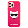 Karl Lagerfeld Choupette Head - pouzdro pro iPhone 12 / iPhone 12 Pro (fluo růžová)