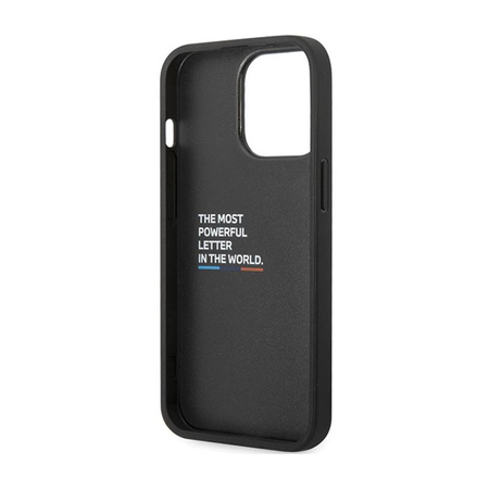 BMW Leather Carbon Blue Line - Coque pour iPhone 13 Pro (Noir)