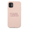Karl Lagerfeld Silikon Stack Logo - iPhone 11 Hülle (rosa)