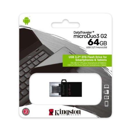Kingston DataTraveler MicroDuo - 64GB USB Type-A / Micro-USB Flash Drive
