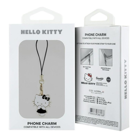 Hello Kitty Phone Strap Charm Kitty Cute - Phone medál (fekete)