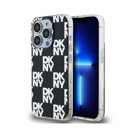 DKNY IML Checkered Mono Pattern - pouzdro pro iPhone 15 Pro Max (černé)