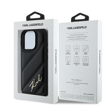 Karl Lagerfeld Quilted Signature - Case for iPhone 16 Pro (black)