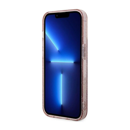 Guess Glitter Gold MagSafe - Schutzhülle für iPhone 14 Pro Max (Pink)
