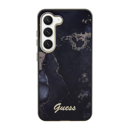 Guess Golden Marble Collection - Hülle für Samsung Galaxy S23 (Schwarz)