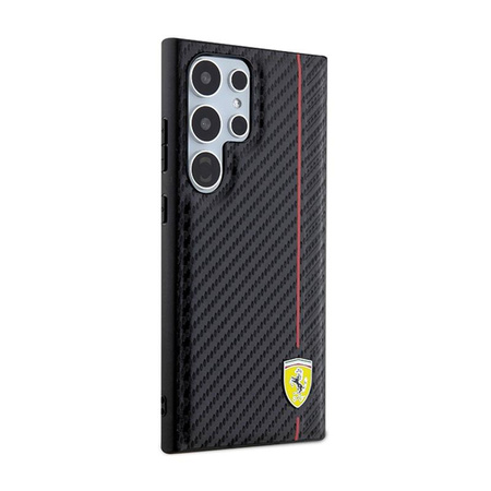 Ferrari Carbon Printed Line - Etui Samsung Galaxy S24 Ultra (noir)