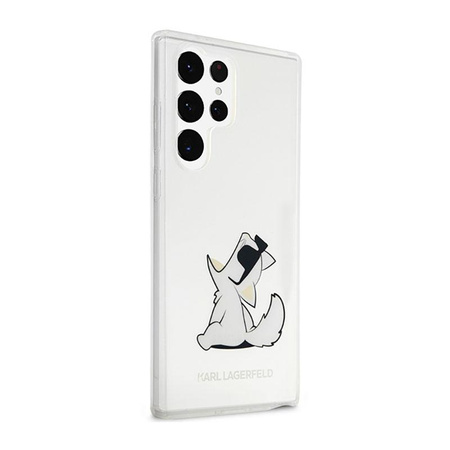Karl Lagerfeld Choupette Fun - pouzdro pro Samsung Galaxy S23 Ultra (průhledné)