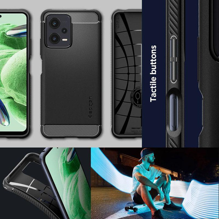 Spigen Rugged Armor - Schutzhülle für Xiaomi Redmi Note 12 5G/POCO X5 5G (Schwarz)