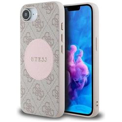 Guess 4G Circle Classic Logo MagSafe - Etui do iPhone 16e (różowo)