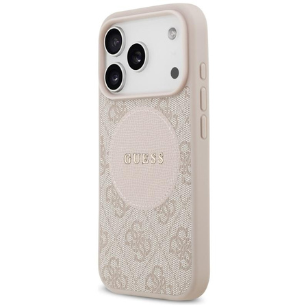 ETUI DO IPHONE 17 PRO do MAGSAFE GUESS ORYGINALNE RÓŻOWE SKÓRZANE MODNE