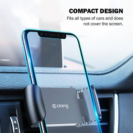 Crong Universal Smart Car Holder - Universal car phone holder 4-6.7 (black)