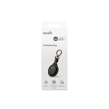 Klíčenka Moshi AirTag - Prémiová klíčenka pro Apple AirTag (Jet Black)