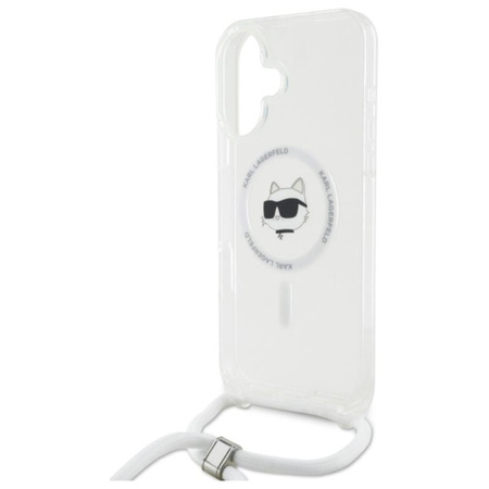 Karl Lagerfeld IML Choupette Head & Cord MagSafe - iPhone 16 Hülle (Transparent)