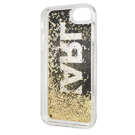 Karl Lagerfeld Logo Karl - iPhone SE 2020 / 8 / 7 Tasche (Gold Glitter)