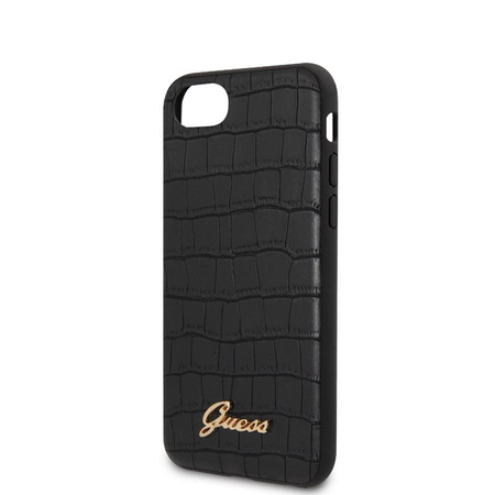 Guess Croco Case - Coque iPhone SE 2020 / 8 / 7 (Noir)