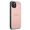Guess Croco Stamp Lines - iPhone 13 mini case (pink)