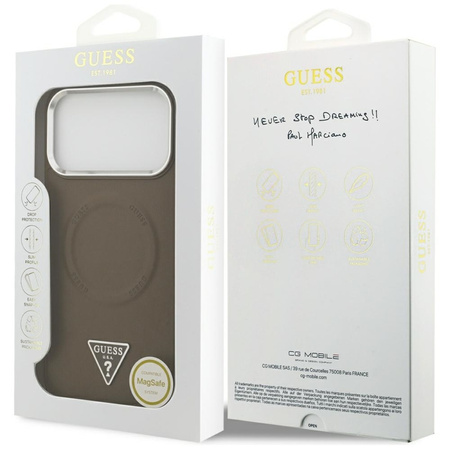 Guess Triangle Logo MagSafe - Pouzdro iPhone 17 Pro (Hnědá)