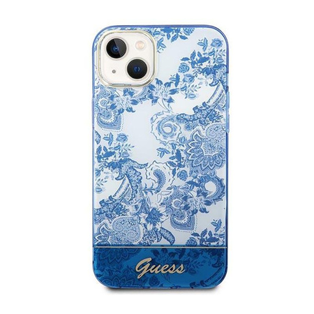 Guess Porcelain Collection - pouzdro pro iPhone 14 (modré)