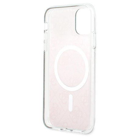 Guess Bundle Pack MagSafe 4G - Zestaw etui + ładowarka MagSafe iPhone 11 (różowy/złoty)