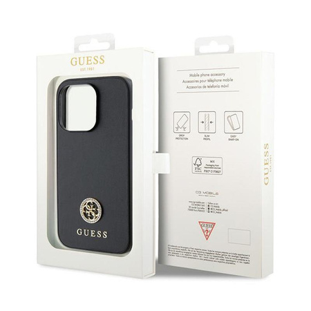 Guess 4G Strass Metal Logo - iPhone 15 Pro Max Case (black)