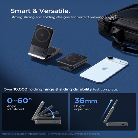 Spigen Essential EF302MOQ - 2-in-1 Wireless Charger with 25W MagSafe Qi2.2 (Black)