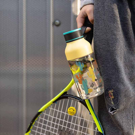 Quokka Ice Kids mit Riemen - 430 ml Tritan Trinkflasche mit Riemen (Cactus)