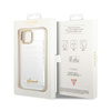 Guess Croco Collection - pouzdro pro iPhone 14 (stříbrné)