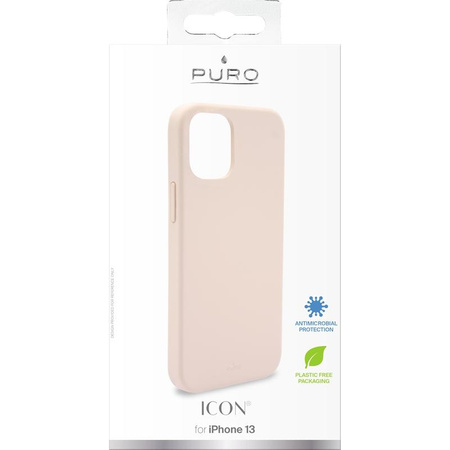 PURO ICON Cover - iPhone 13 tok antimikrobiális védelemmel (Homokrózsaszín)